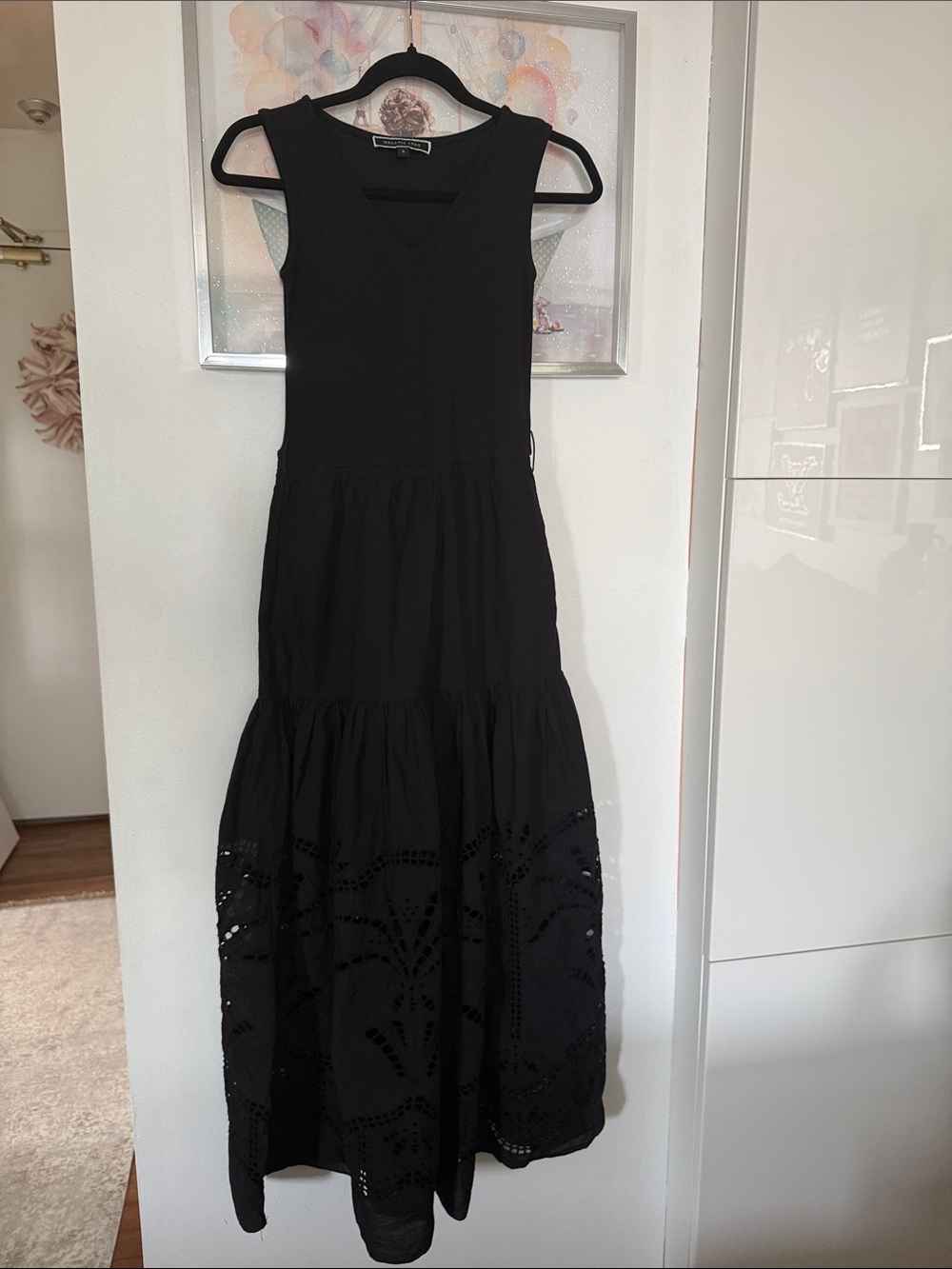 Classic Black Eyelet Maxi Dress